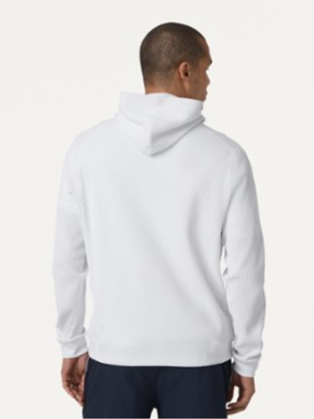 Vuori Men's White Hooded Waffle Pullover - Picture 2 of 10